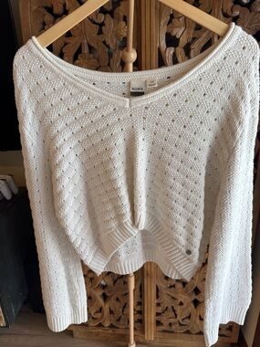 Roxy Open-Knit Scoop Neck Sweater